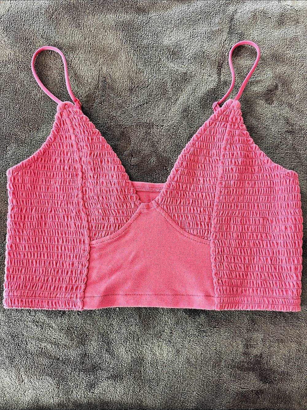 Salty Sista Pink Textured Triangle bralette Like New